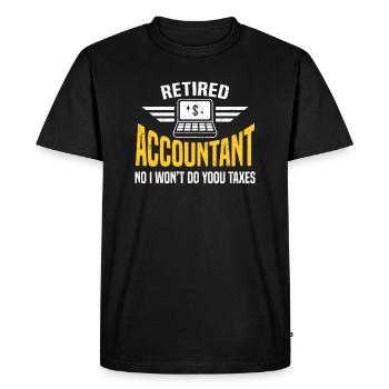 Comptable à la retraite Conseiller fiscal Retraité - T-shirt Premium bio Homme - noir - Devant - Nico (187cm)