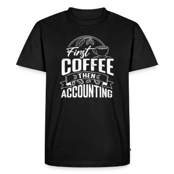 Drôles de comptables Dictons Impôts - T-shirt Premium bio Homme - noir - Devant - Nico (187cm)