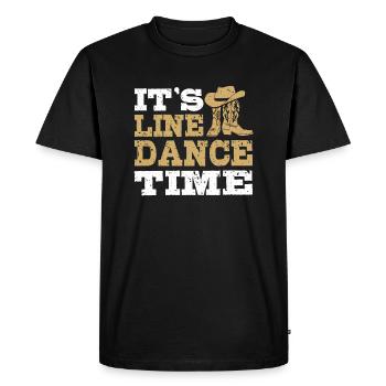 It's Line Dance Time Western Line Dancing Lover - Men's Premium Organic T-Shirt - black - Front - Nico (187cm)