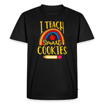 J'enseigne l'école des enseignants des enseignants Smart Cookies - T-shirt Premium bio Homme - noir - Devant - Nico (187cm)