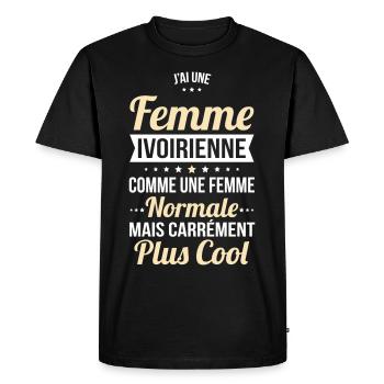 J'ai une femme Ivoirienne plus cool - T-shirt Premium bio Homme - noir - Devant - Nico (187cm)