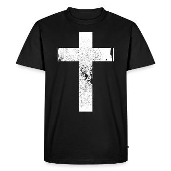 Kreuz / Cross - Männer Premium Bio T-Shirt - Schwarz - Vorne - Nico (187cm)