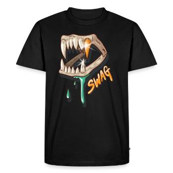 swag denture with gold tooth - Men's Premium Organic T-Shirt - black - Front - Nico (187cm)