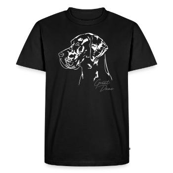 Portrait GREAT DANE Wilsigns dogue allemand - T-shirt Premium bio Homme - noir - Devant - Nico (187cm)
