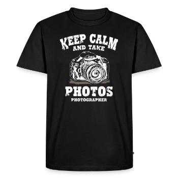 Keep Calm and Take Photos - Men's Premium Organic T-Shirt - black - Front - Nico (187cm)