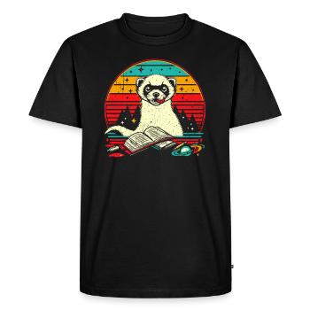 Funny Ferret Gift - Men's Premium Organic T-Shirt - black - Front - Nico (187cm)