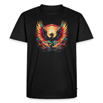 Epic Dragon Retro Vintage - Men's Premium Organic T-Shirt - black - Front - Nico (187cm)