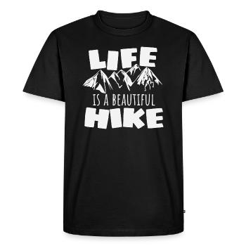 Life is a nice hike gift - Men's Premium Organic T-Shirt - black - Front - Nico (187cm)