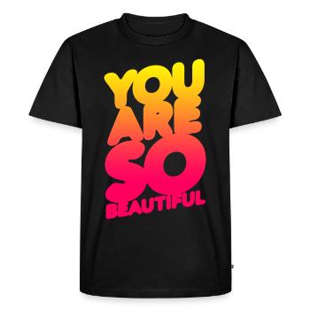 You are so beautiful (gradation) - Men's Premium Organic T-Shirt - black - Front - Nico (187cm)