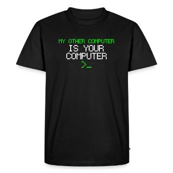 hacker - Men's Premium Organic T-Shirt - black - Front - Nico (187cm)