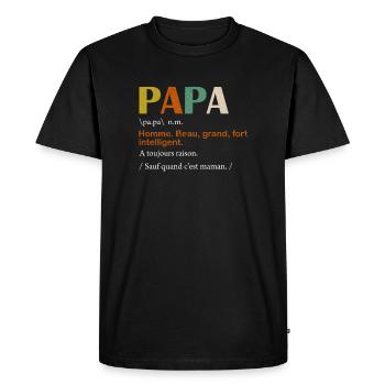 Homme papa définition - T-shirt Premium bio Homme - noir - Devant - Nico (187cm)