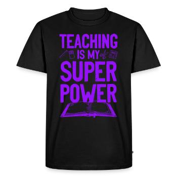 les enseignants apprennent la superpuissance - T-shirt Premium bio Homme - noir - Devant - Nico (187cm)