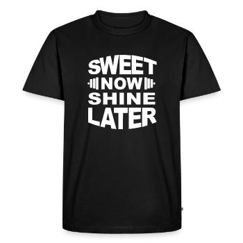 Fitness Musculation GYM doux maintenant briller plus tard - T-shirt Premium bio Homme - noir - Devant - Nico (187cm)