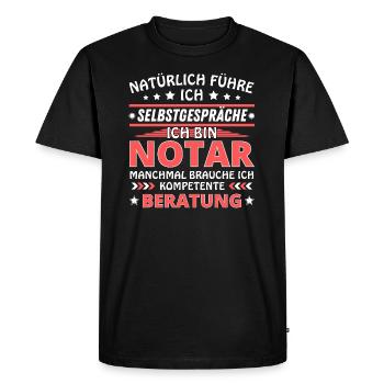 Je me parle à soi-même - Édition notaire - T-shirt Premium bio Homme - noir - Devant - Nico (187cm)