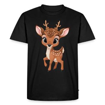 Adorable bébé cerf illustration - T-shirt Premium bio Homme - noir - Devant - Nico (187cm)
