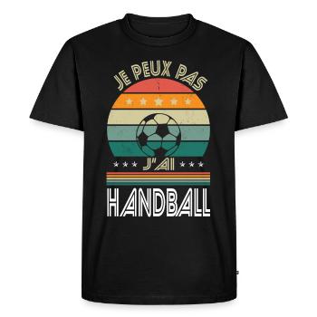 I Can't I Have Handball - Gift Idea - Men's Premium Organic T-Shirt - black - Front - Nico (187cm)