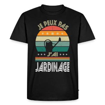 I Can't I Have Gardening - Gardener Gift Idea - Men's Premium Organic T-Shirt - black - Front - Nico (187cm)