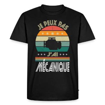 Je peux pas j'ai Mécanique - Idée Cadeau Mécano - T-shirt Premium bio Homme - noir - Devant - Nico (187cm)