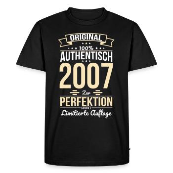 18th Birthday - Original 2007 100% Authentic - Men's Premium Organic T-Shirt - black - Front - Nico (187cm)