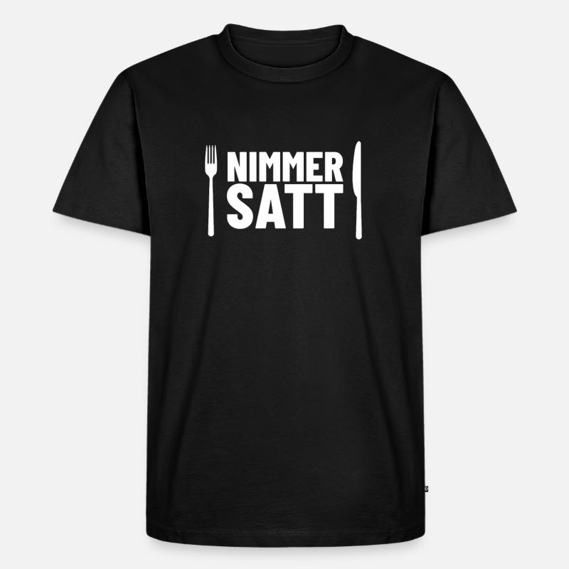 Nimmersatt - Männer Premium Bio T-Shirt - Schwarz
