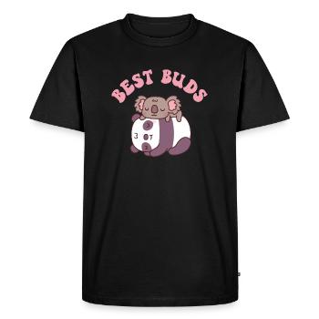 Mignon panda endormi et koala ours meilleurs bourgeons - T-shirt Premium bio Homme - noir - Devant - Nico (187cm)