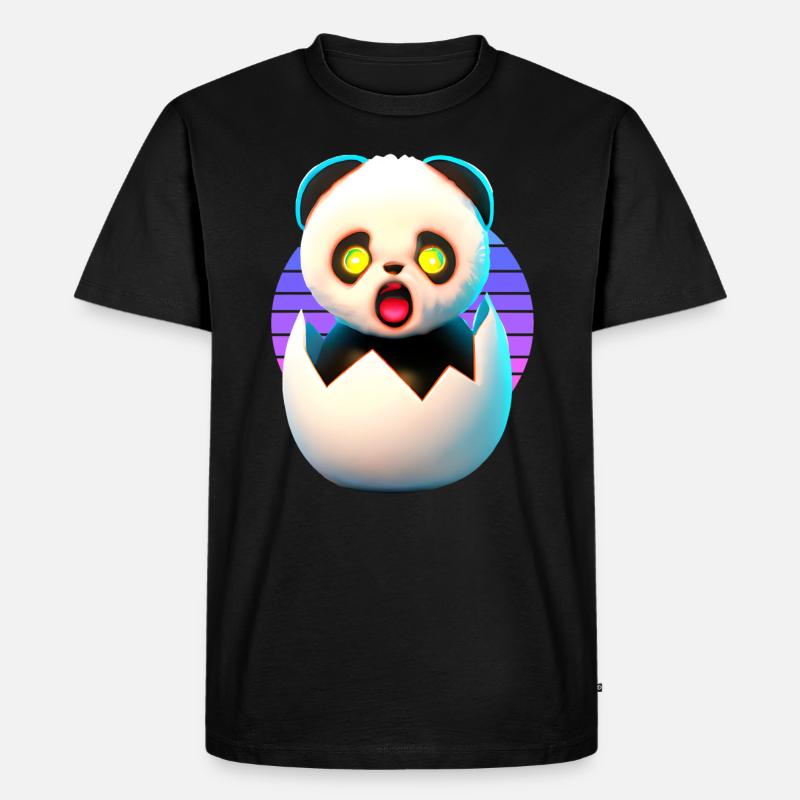 Willkommen im Leben Panda - Männer Premium Bio T-Shirt - Schwarz