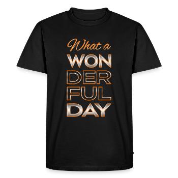 Wonderful day - Men's Premium Organic T-Shirt - black - Front - Nico (187cm)