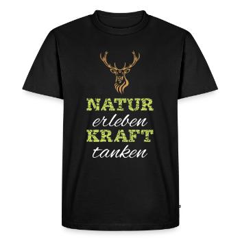 Découvrez la nature, rechargez vos batteries - T-shirt Premium bio Homme - noir - Devant - Nico (187cm)