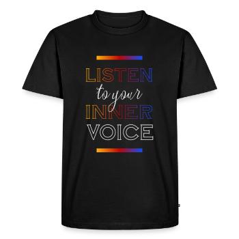 Listen to your inner voice - Men's Premium Organic T-Shirt - black - Front - Nico (187cm)