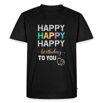 Joyeux anniversaire - T-shirt Premium bio Homme - noir - Devant - Nico (187cm)
