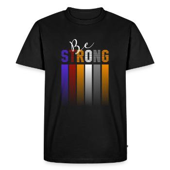 Be strong - Men's Premium Organic T-Shirt - black - Front - Nico (187cm)