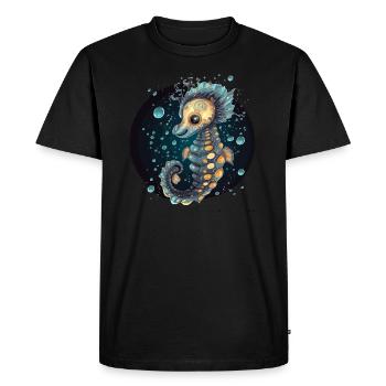 seahorses, corals, sea, ocean, marine life, animals - Men's Premium Organic T-Shirt - black - Front - Nico (187cm)