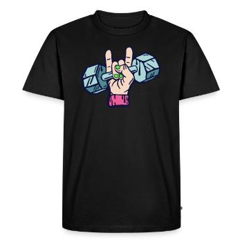 Gym Rocks / Rockin' au gymnase - T-shirt Premium bio Homme - noir - Devant - Nico (187cm)