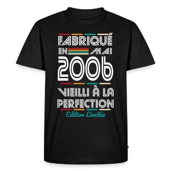 18th Anniversary - Made in May 2006 - Men's Premium Organic T-Shirt - black - Front - Nico (187cm)