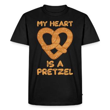 Bretzel Coeur Bretzels Baker Bakery - T-shirt Premium bio Homme - noir - Devant - Nico (187cm)