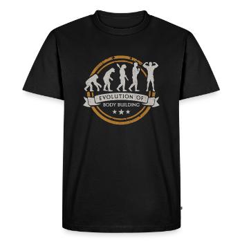 Évolution de la musculation - T-shirt Premium bio Homme - noir - Devant - Nico (187cm)