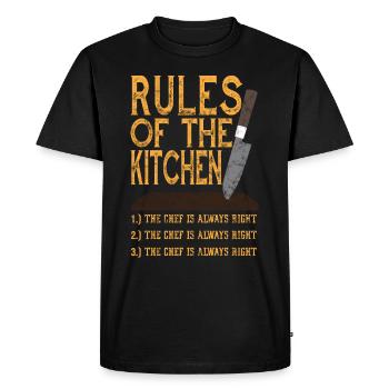 Règles de la cuisine Cool Chef Cook - T-shirt Premium bio Homme - noir - Devant - Nico (187cm)