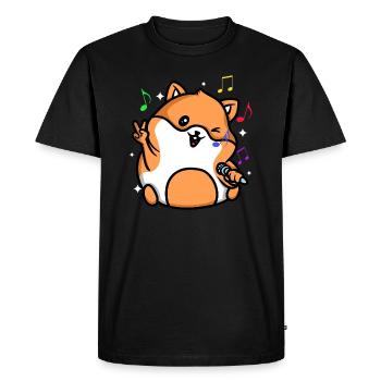 Chant Hamster Animal Musique Chanteur Rongeur - T-shirt Premium bio Homme - noir - Devant - Nico (187cm)