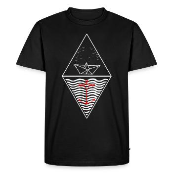 Triangle sea and love - Men's Premium Organic T-Shirt - black - Front - Nico (187cm)