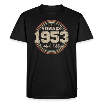 1953 Anniversaire Vintage Rétro Né En - 1953 - T-shirt Premium bio Homme - noir - Devant - Nico (187cm)