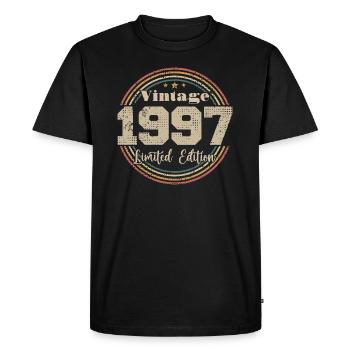 1997 Retro Vintage Birthday Born In - 1997 - Men's Premium Organic T-Shirt - black - Front - Nico (187cm)