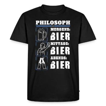 Mon quotidien de philosophe - T-shirt Premium bio Homme - noir - Devant - Nico (187cm)