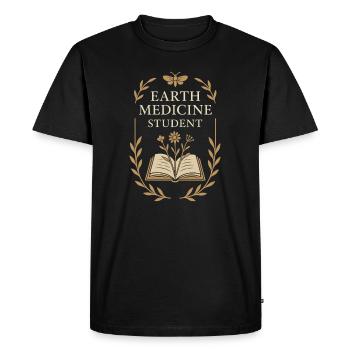 Racines de guérison à base de plantes Sagesse naturelle - T-shirt Premium bio Homme - noir - Devant - Nico (187cm)