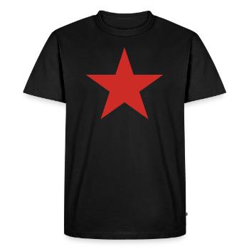 RED STAR - Men's Premium Organic T-Shirt - black - Front - Nico (187cm)