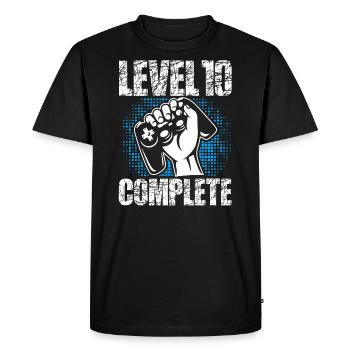 Niveau 10 Cadeau d’anniversaire complet 10 ans - T-shirt Premium bio Homme - noir - Devant - Nico (187cm)