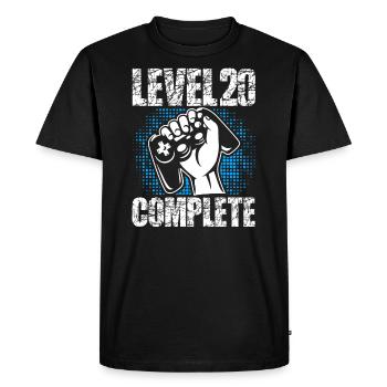 Niveau 20 Cadeau d’anniversaire complet 20 ans - T-shirt Premium bio Homme - noir - Devant - Nico (187cm)