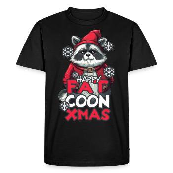 Joyeux Noël Fat Coon - T-shirt Premium bio Homme - noir - Devant - Nico (187cm)