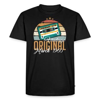Mars 1960 - Cadeau d’anniversaire - T-shirt Premium bio Homme - noir - Devant - Nico (187cm)