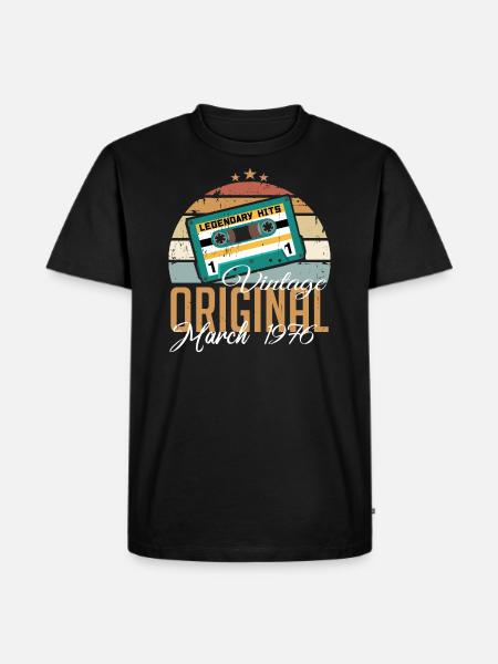 March 1976 - Birthday present - Men's Premium Organic T-Shirt - black
