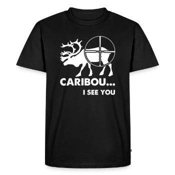 Chasse au caribou je te vois caribou - T-shirt Premium bio Homme - noir - Devant - Nico (187cm)